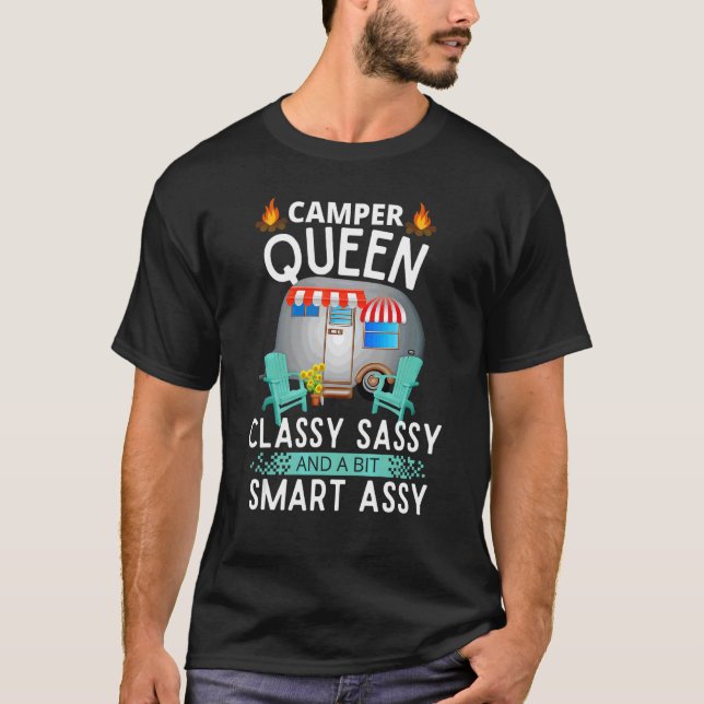 T-shirt Camper Queen Classy Sassy Et Un Petit Smart Assy C (Devant)