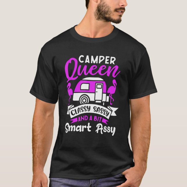 T-shirt Camper Queen Classy Sassy Et Un Peu Smart Assy Cut (Devant)