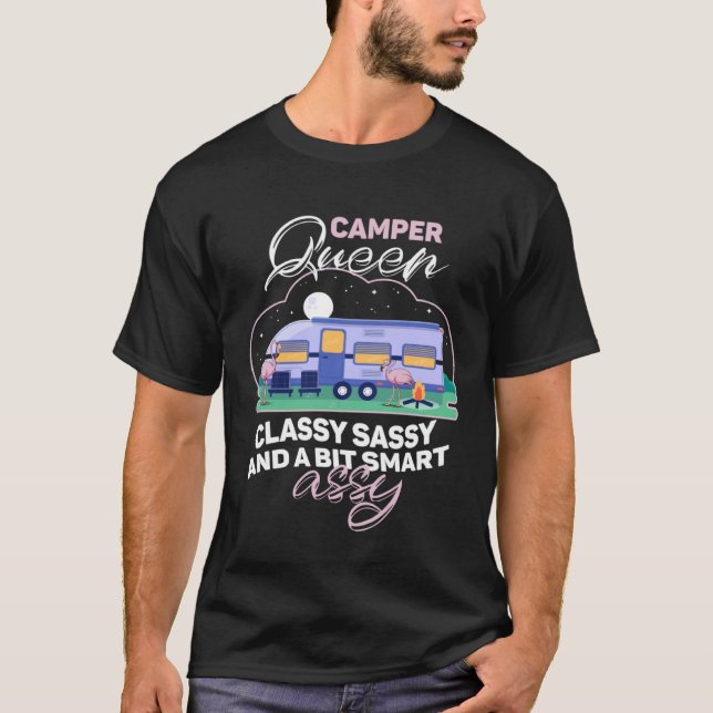 T-shirt Camper Queen Classy Sassy Smart Assy Funny Flaming (Devant)