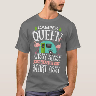 T-shirt Camper Queen Classy Sassy Smart Drôle Femmes Fille
