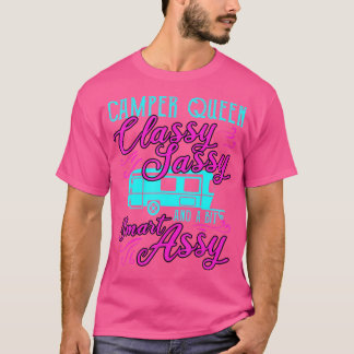 T-shirt Camper Queen Funny Camping Extérieur Cadeau Sassy
