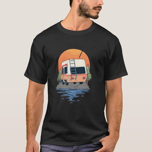 T-shirt Camper RV Camping Motorhome Gift For Owner friend (Devant)