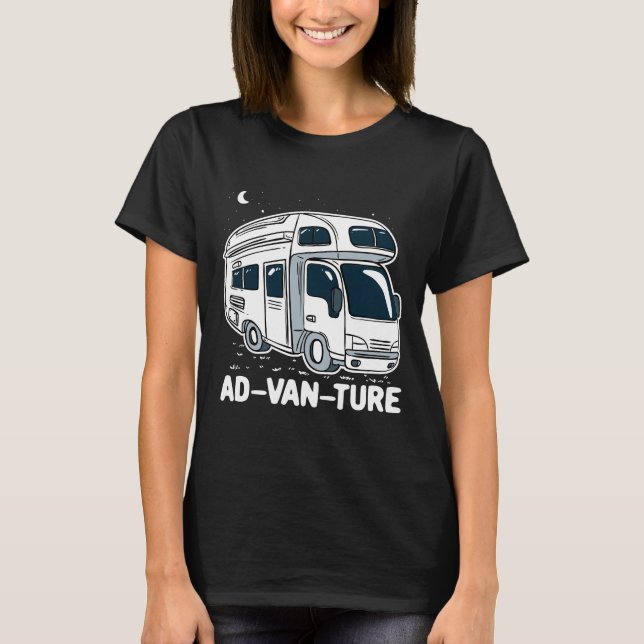 T-shirt Camper Van Camping Gag d'aventure (Devant)