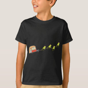 T-shirt Camper Van Christmas Frog Sleigh Cute Animal X mas
