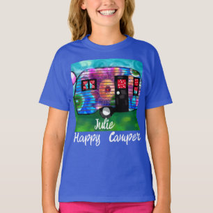 T-shirt Camper vintage Abstrait Camping Floral Happy