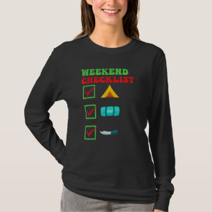 T-shirt Camper Weekend Checklist Tente Sac couchage Coutea