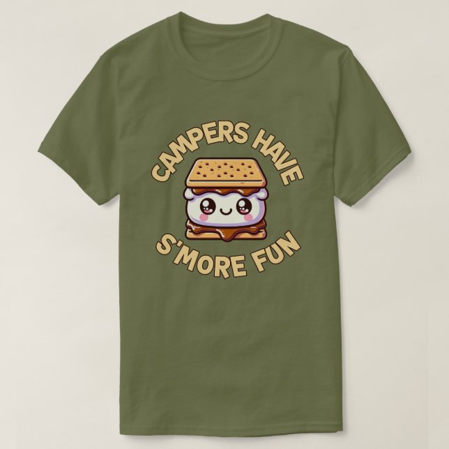 T-shirt Campers A S’more Fun Punny Kawaii Camping (Design devant)
