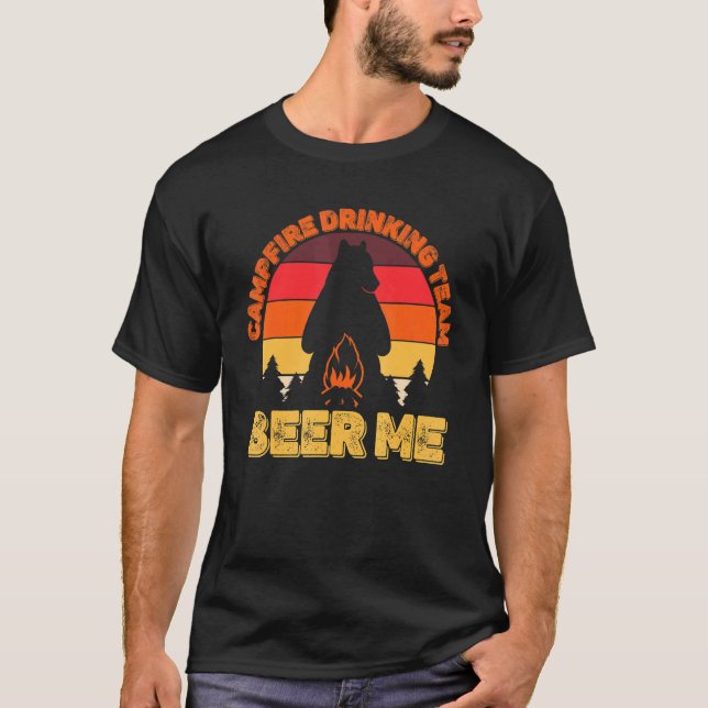 T-shirt Campers Campfire Dragon Team Beer Me Camping Bea (Devant)