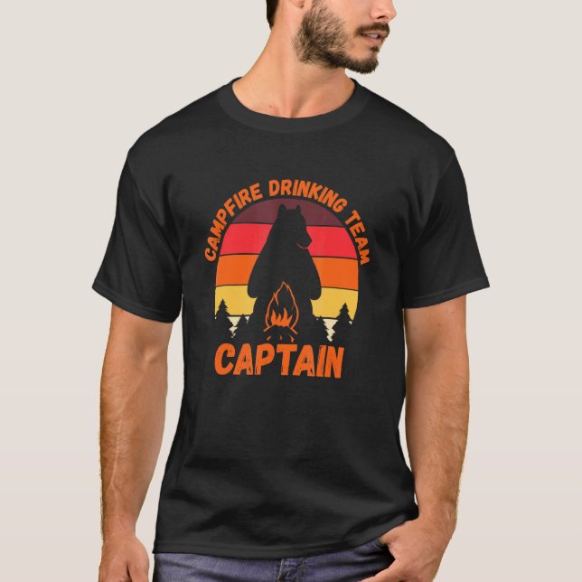 T-shirt Campers Camping Équipe Boissons Capitaine Camping  (Devant)