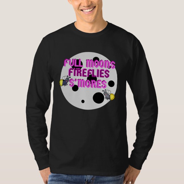 T-shirt Campers Full Moons Fireflies Smores (Devant)