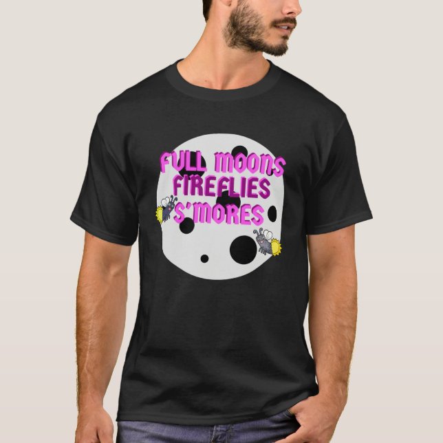 T-shirt Campers Full Moons Fireflies Smores (Devant)