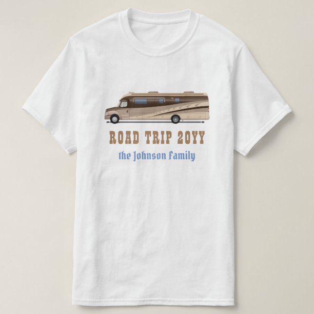 T-shirt Campeur de motorhome du nom rv de vacances de (Design devant)