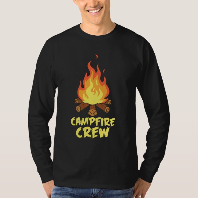 T-shirt Campfire Crew Famille Camping Vacances (Devant)