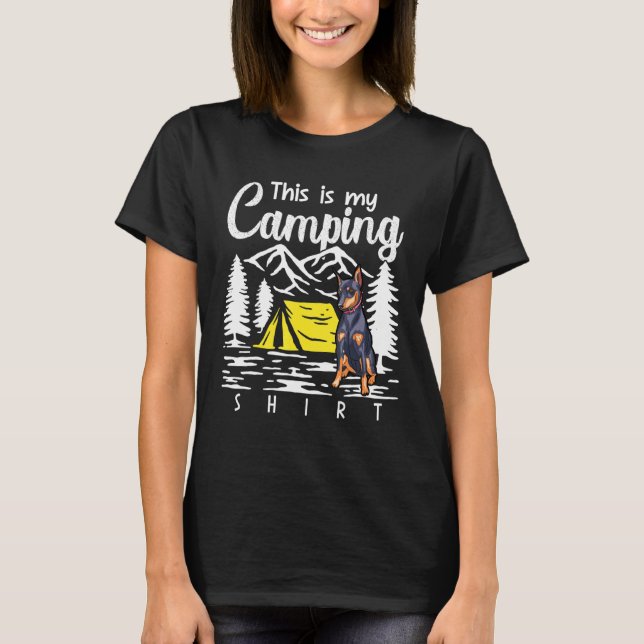 T-shirt Campfire Doberman Pinscher This Is My Camping (Devant)
