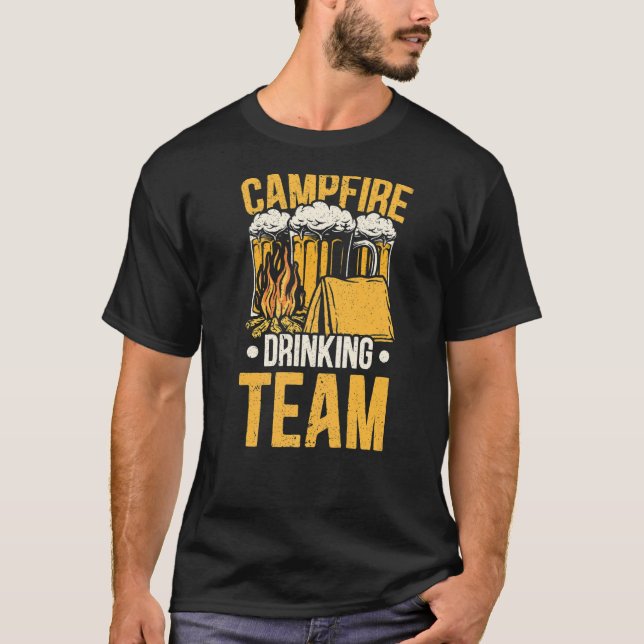T-shirt Campfire Drink Team Alcoholic Camper Boire de bièr (Devant)