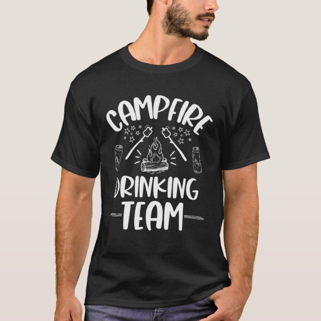 T-shirt Campfire Drinking Team  Beer Camping  Smores Women (Devant)