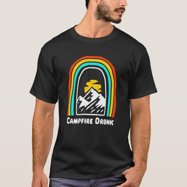 T-shirt Campfire Drunk Camping Bière Camper Boisson Drinki (Devant)