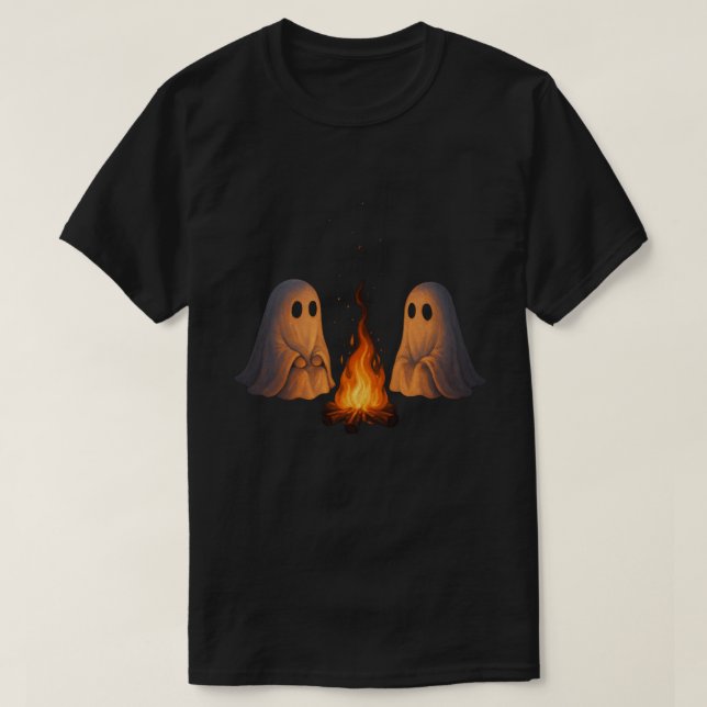 T-shirt Campfire Fantôme Effrayant – Esthétique de Hallowe (Design devant)