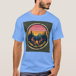T-shirt Campfire Friends Sunset Illustration Friends