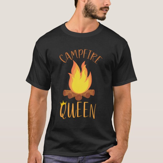 T-shirt Campfire Queen - Drôle Camping Extérieur (Devant)