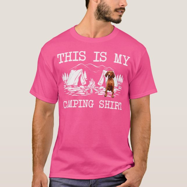 T-shirt Campfire Redbone Coonhound Dog This Is My Camping (Devant)