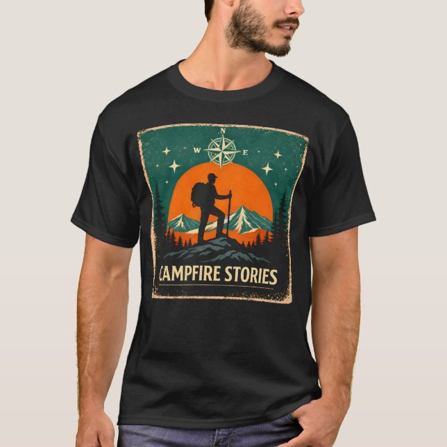 T-shirt Campfire Stories – Night Fire Nature Memory Tee (Devant)