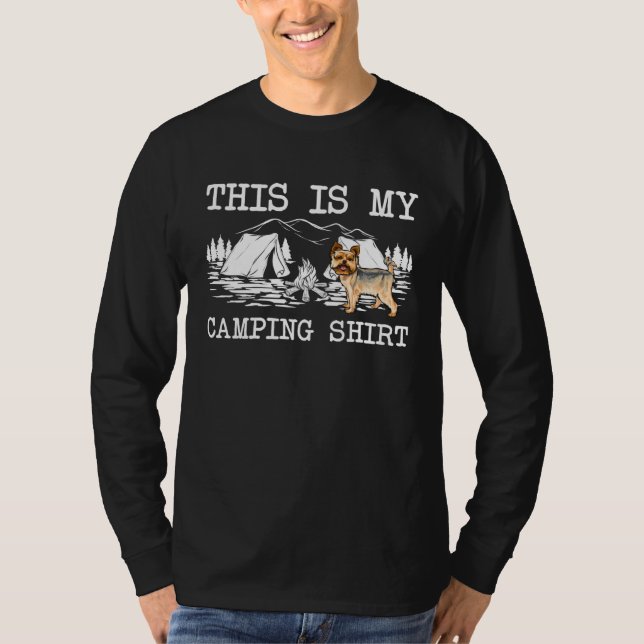 T-shirt Campfire Yorkshire Terrier Dog This Is My Camping (Devant)