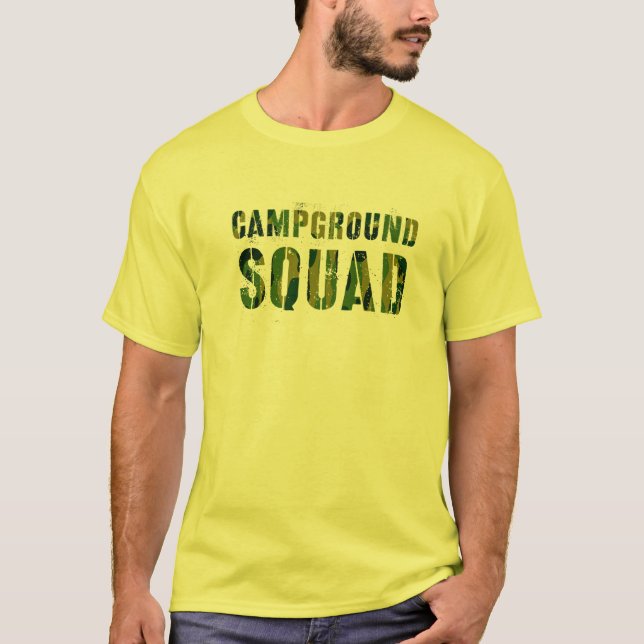 T-shirt CAMPGROUND SQUAD Camo Conseiller d'été Cre (Devant)