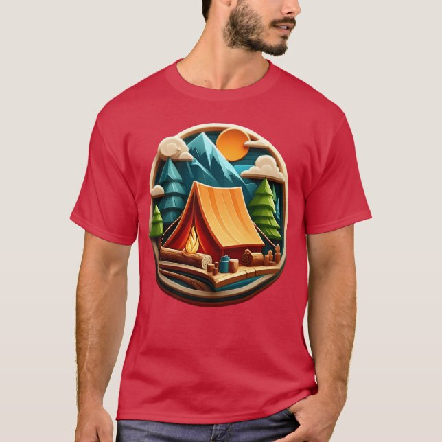 T-shirt CAMPING 4 retro (Devant)