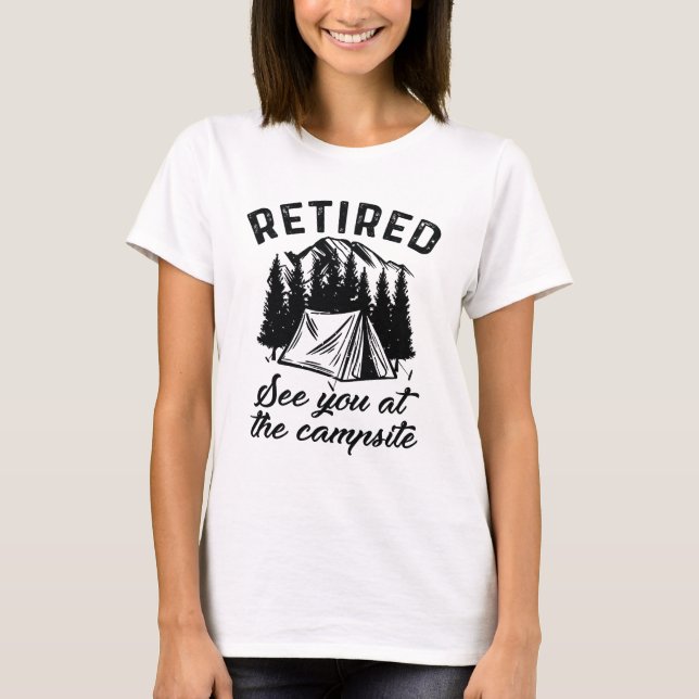 T-shirt Camping à la retraite (Devant)