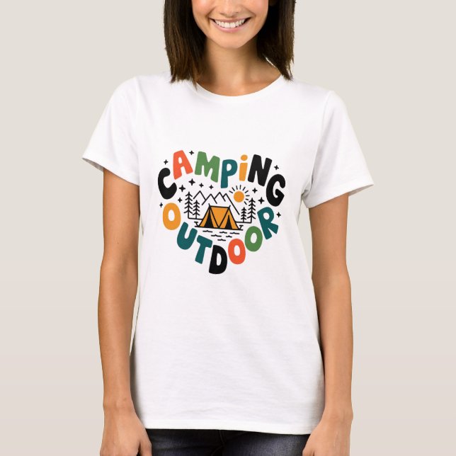 T-shirt Camping à l'extérieur (Devant)