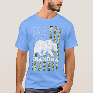 T-shirt Camping à l'ours de grand-mère Randonnée Camouflag