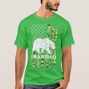 T-shirt Camping à l'ours grand Randonnée Camouflage USA Am