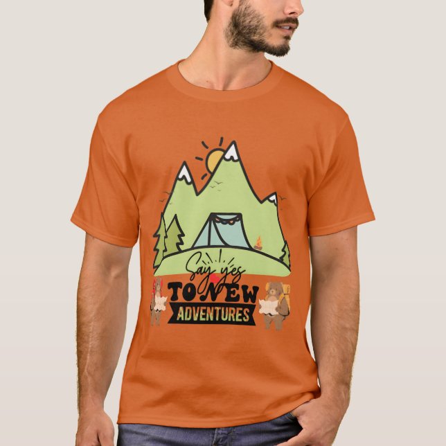 T-shirt Camping Adventure Eplore the Great Outrs funny (Devant)