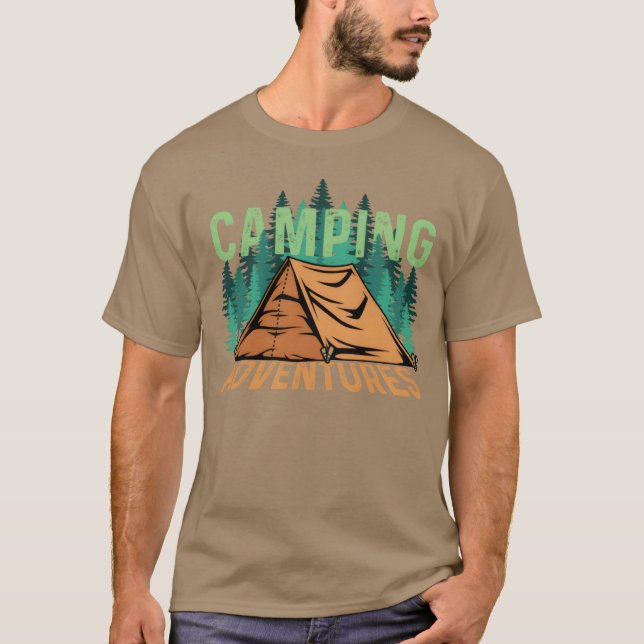 T-shirt Camping Adventures Nature Person Gift friends (Devant)