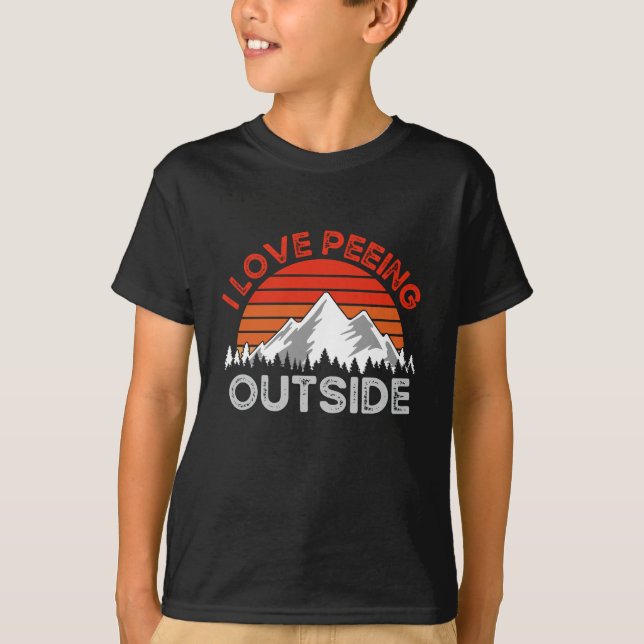 T-shirt Camping Amusant, J'Aime Pisser Dehors (Devant)