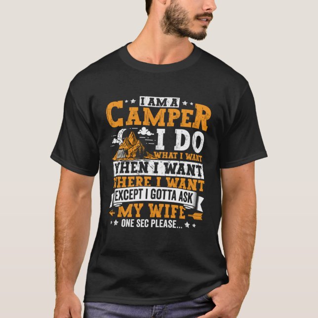 T-shirt Camping Apparel Camper Outdoor Travel for Men  1 (Devant)