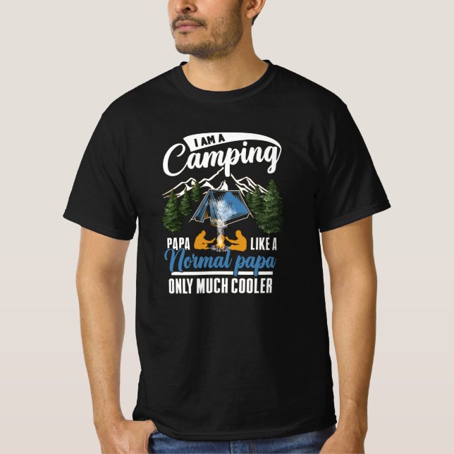 T-shirt Camping au feu de camp avec papa (Devant)