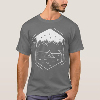 T-shirt Camping au pied de la montagne fille