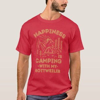 T-shirt Camping avec ami rottweiler