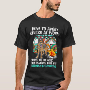 T-shirt Camping avec berger allemand pour éviter le stress