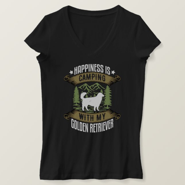 T-shirt Camping Avec Golden Retriever Camp Camping Et Chie (Design devant)
