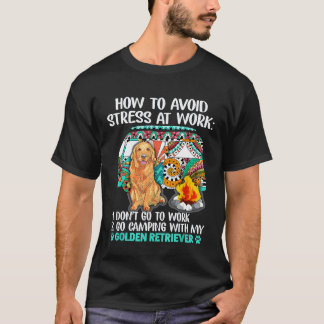 T-shirt Camping avec Golden Retriever pour éviter le stres