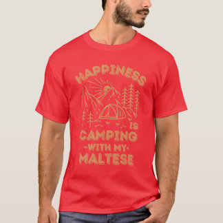 T-shirt Camping avec maltese drôle