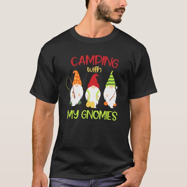 T-shirt Camping avec mes gnomes Camping Caravane Pêche Ran (Devant)