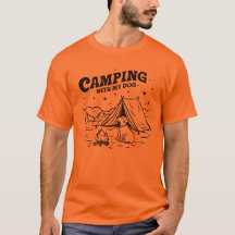 Camping Avec Mon Chien Retro Tee Extérieure
