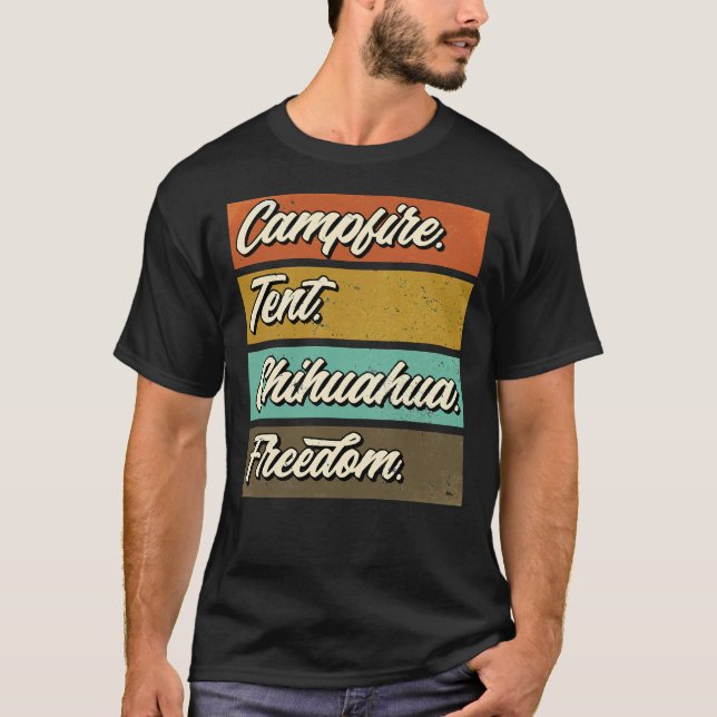 T-shirt Camping avec mon Chihuahua Chien (Devant)