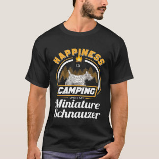 T-shirt Camping avec Mon Schnauzer Miniature Happiness Own