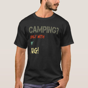 T-shirt Camping avec tente de chien caravane vintage uniqu
