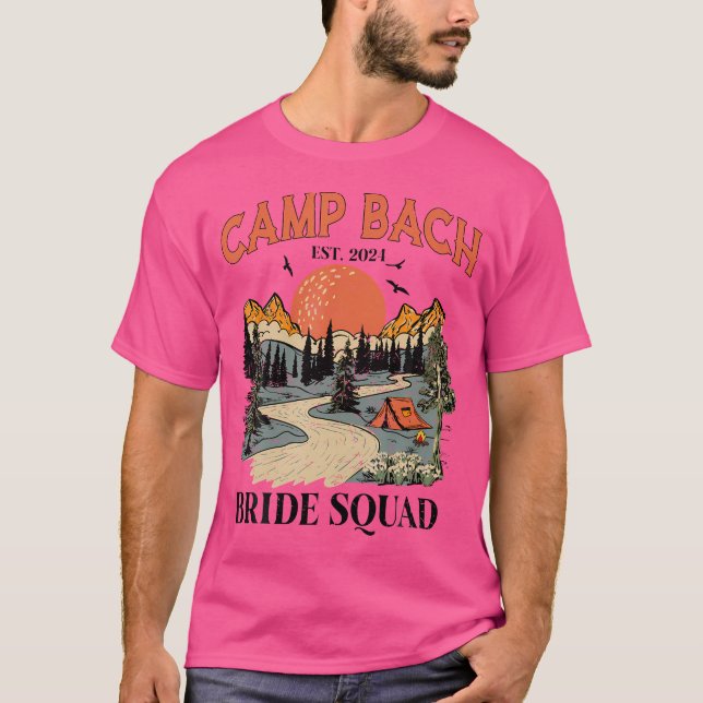 T-shirt Camping Bach Squad de la Mariée Randonnée Camping  (Devant)
